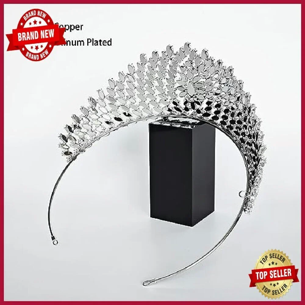 Luxury Cubic Zirconia Tiara Crown Headpiece for Weddings Prom Pageants